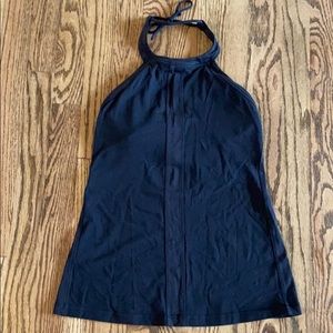 Lululemon black halter built in bra workout top